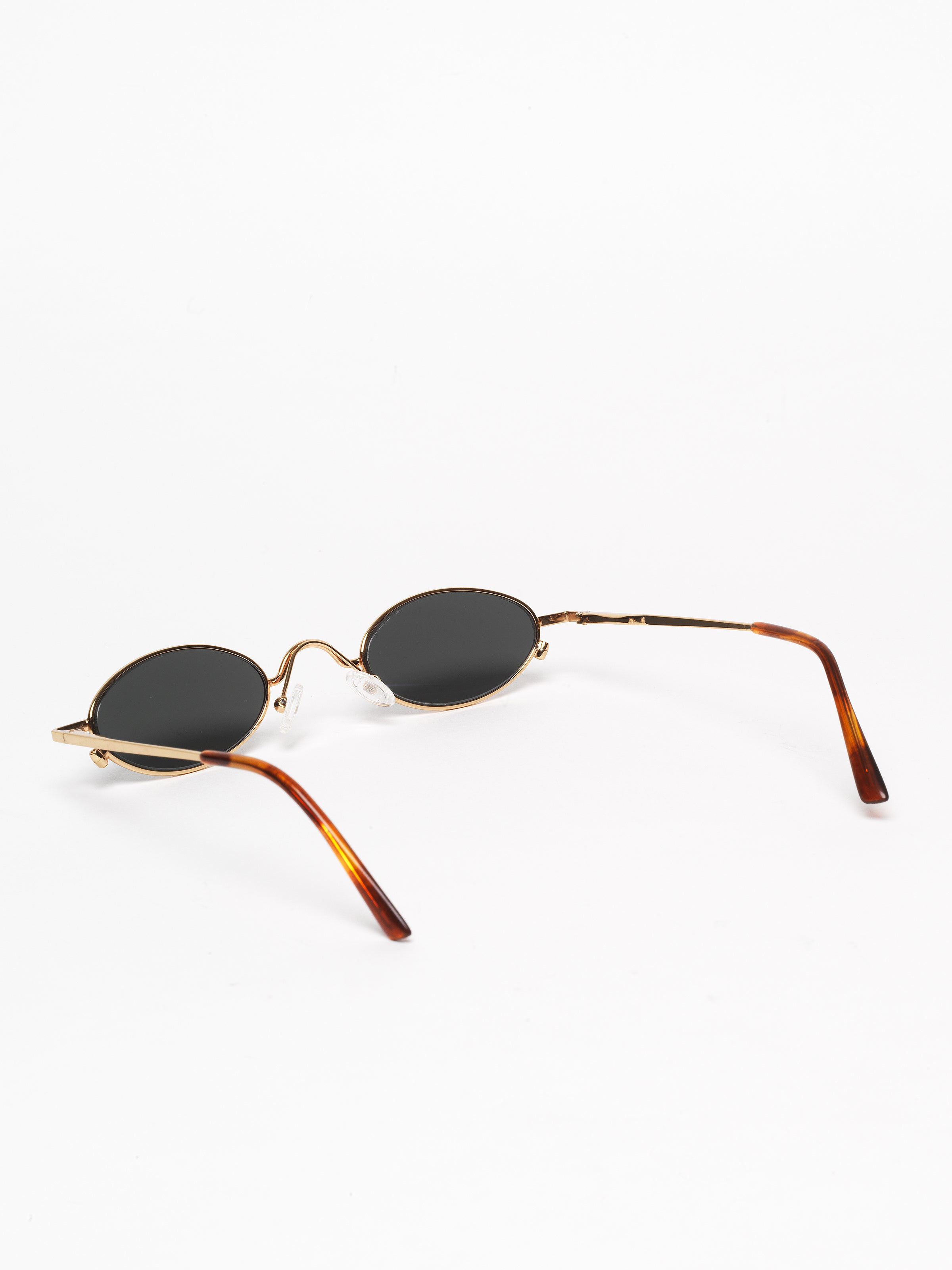 Gouverneur Audigier The Bold Oval Yellow Gold with Dark Green Lenses sunglasses, rear three-quarter view