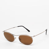 Gouverneur Audigier The Nouvelle Vague Silver with Warm Brown Lenses sunglasses, three-quarter view