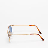 Gouverneur Audigier The Nouvelle Vague Yellow Gold with Riviera Blue Lenses sunglasses, side profile