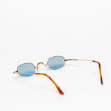 Gouverneur Audigier The Small Precious Yellow Gold with Sky Blue Lenses sunglasses, rear three-quarter view