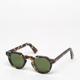 Lesca Lunetier / Crown Panto 8mm / Marble Tortoise with Dark Vintage Green Mineral Lenses