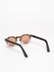 Lesca Lunetier / Crown Panto 8mm / Light Brown Crystal Fade with Antique Rose Mineral Lenses