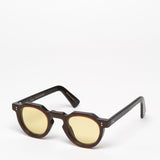 Lesca Lunetier / Crown Panto 8mm / Rootbeer and Black with Yellow Mineral Lenses