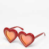 Yazbukey x Linda Farrow / Heart Sunglasses / Red Pink