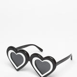 Yazbukey x Linda Farrow / Heart Sunglasses / Black White