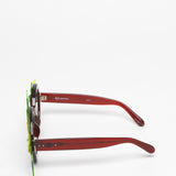 Amie Victoria Robertson x Linda Farrow / Round Sunglasses With Flowers / Red Green Yellow