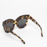 Markus Lupfer x Linda Farrow / Oversize Sunglasses With Daisies / Tortoiseshell and Light Blue