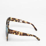 Markus Lupfer x Linda Farrow / Oversize Sunglasses With Daisies / Tortoiseshell and Light Blue