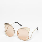 Matthew Williamson x Linda Farrow / Butterfly Rimless Sunglasses / Shiny Light  Gold