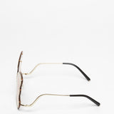 Matthew Williamson x Linda Farrow / Butterfly Rimless Sunglasses / Shiny Light  Gold