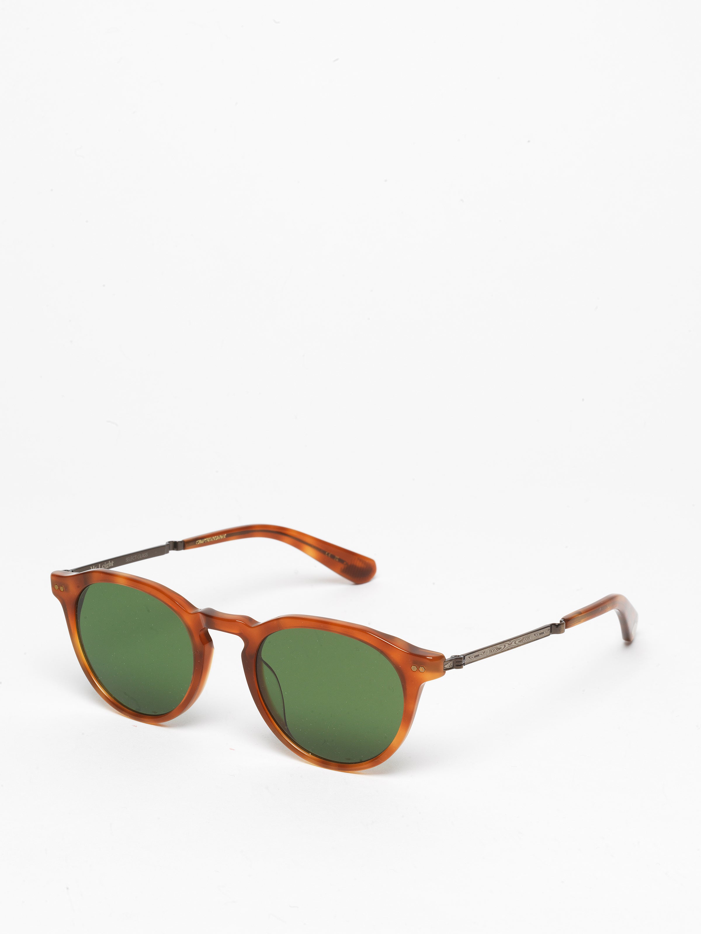 Mr. Leight Dorian S Amber Tortoise Antique Gold Semi Flat Boxwood