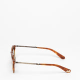 Mr. Leight / Dorian S / Amber Tortoise Antique Gold Semi Flat Boxwood Green