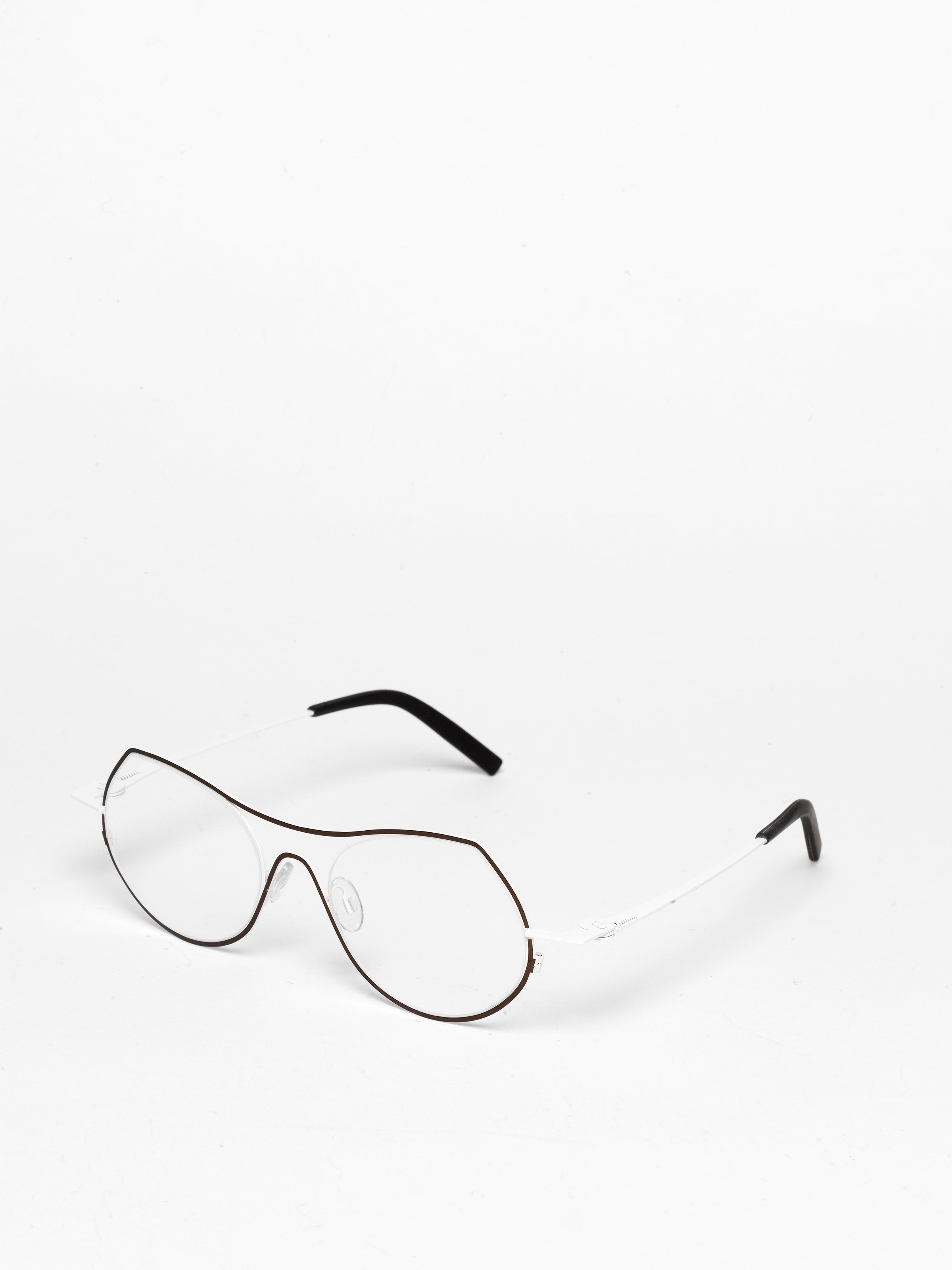 Theo / Isobath / 420 Tack Room White + Burnt Shadow Matte by Theo, Eyeglasses - - Independent curated luxury eyewear available at I Visionari