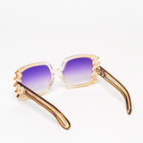 Nina Ricci / 70s Oversized Square Sunglasses / Transparent Amber