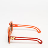 Nina Ricci / 70s Oversized Square Sunglasses / Lipstick Red