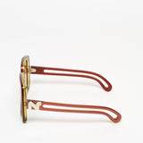 Nina Ricci / 70s Oversized Square Sunglasses / Metallic Pink