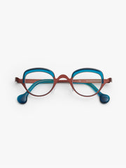 Theo / Iti / 763 Red and Transparent Blue Petrol