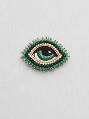 Céleste Mogador / The Classic Eye Brooch / Dark Green