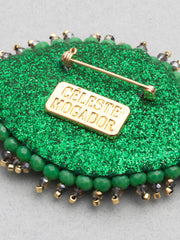 Céleste Mogador / The Classic Eye Brooch / Dark Green