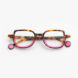 Theo / Schommel / 008 Brown Dalmatian Dark Brown Horn Transparent Shocking Pink