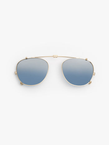 Garrett Leight / Hampton 46 Clip / Gold Blue Shadow Mirror