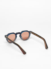Lesca Lunetier / Crown Panto 8mm / Dark Tortoise and Blue with Antique Rose Mineral Lenses