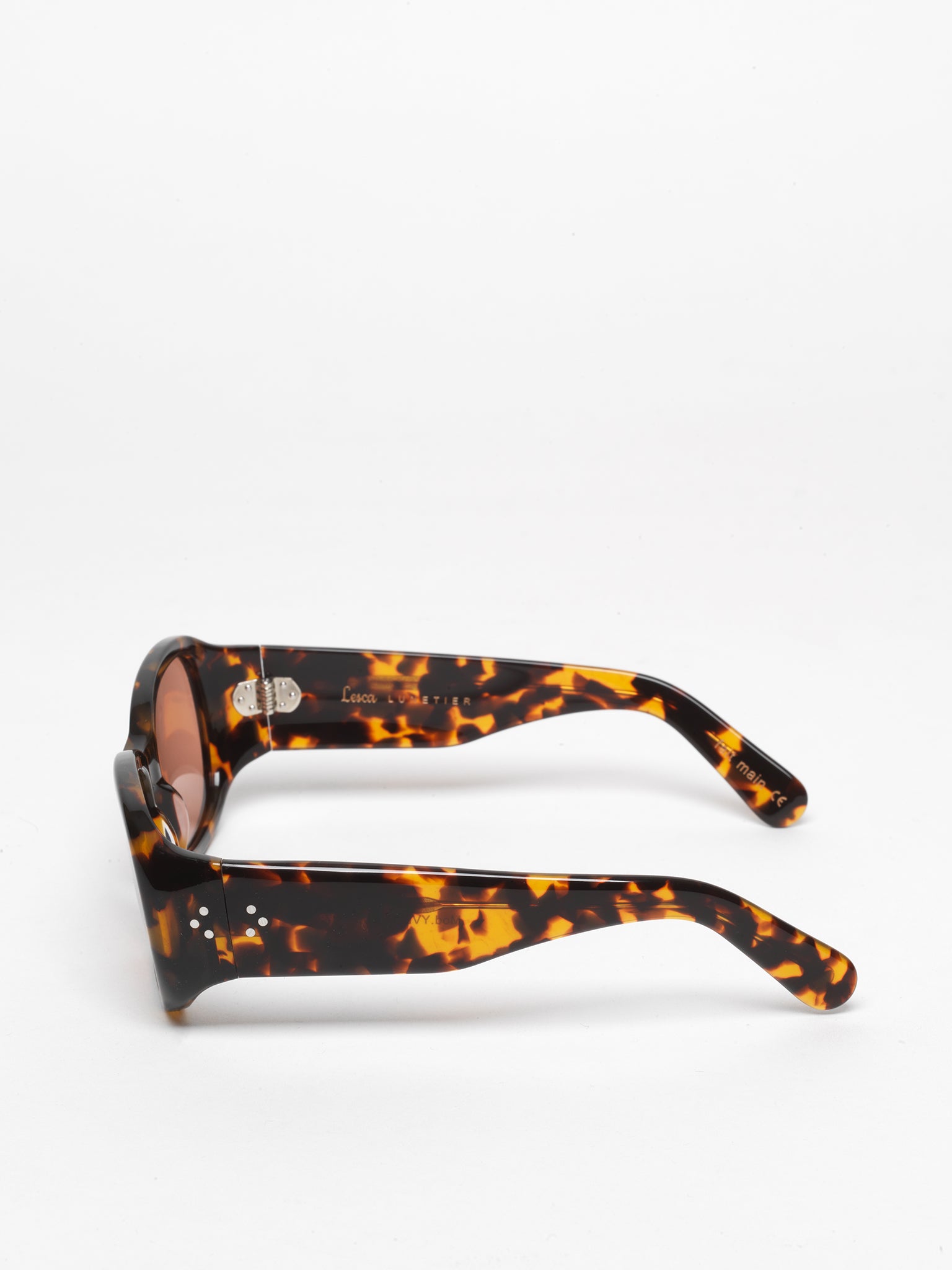 Lesca Lunetier / Yves / Marble Tortoiseshell + Rose Mineral Flat Lenses