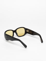 Lesca Lunetier / Yves / Black + Yellow Mineral Flat Lenses