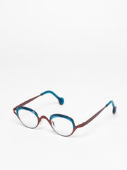 Theo / Iti / 763 Red and Transparent Blue Petrol